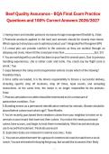 Beef Quality Assurance &lpar;BQA&rpar; Final Exam &ndash; Practice Questions and Correct Answers &vert; Study Guide 2026&sol;2027