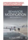 Test Bank for Behavior Modification&colon; What It Is and How to&NewLine;Do It&comma; 11th Edition by Martin & Pear &ndash; ISBN-13 &rlm; &colon; &lrm; 978-0815366546 - Complete Chapters 1&ndash; 29 with Verified Multiple-Choice&comma; True&sol;False & Applied Questions for Psychology & Behavioral Science Exa