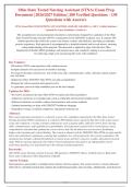 Ohio STNA Exam Prep 2026&sol;2027 &vert; 200 Q&A with Rationales &vert; Updated Latest Guidelines &vert; Graded A&plus; &vert; Pass Guarantee