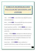 ETHICS IN TECHNOLOGY D333 &NewLine;WGU EXAM 2027 QUESTIONS AND &NewLine;ANSWERS