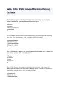 WGU C207 Data Driven Decision Making &NewLine;Quizzes