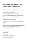 HESI MATERNITY AND PEDIATRICS EXAM 5 COMPREHENSIVE COURSE REVIEW