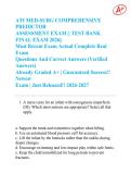 ATI MED-SURG COMPREHENSIVE PREDICTOR ASSESSMENT EXAM &vert;&vert; TEST BANK FINAL EXAM 2026&vert;&vert; Most Recent Exam Actual Complete Real Exam Questions And Correct Answers &lpar;Verified Answers&rpar; Already Graded A&plus; &vert; Guaranteed Success&excl;&excl; Newest Exam &vert; Just Released&excl;