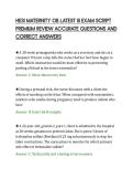 HESI MATERNITY OB LATEST III EXAM SCRIPT PREMIUM REVIEW ACCURATE QUESTIONS AND CORRECT ANSWERS&period;pdf&NewLine;&NewLine;
