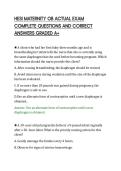 HESI MATERNITY OB ACTUAL EXAM COMPLETE QUESTIONS AND CORRECT ANSWERS GRADED A&period;pdf&NewLine;&NewLine;