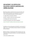 HESI MATERNITY OB CERTIFICATION EVALUATION COMPLETE QUESTIONS WITH VERIFIED SOLUTIONS&period;pdf&NewLine;&NewLine;