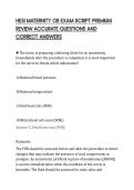 HESI MATERNITY OB EXAM SCRIPT PREMIUM REVIEW ACCURATE QUESTIONS AND CORRECT ANSWERS&period;pdf&NewLine;&NewLine;