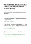 HESI MATERNITY OB LATEST III ACTUAL EXAM COMPLETE QUESTIONS AND CORRECT ANSWERS GRADED A&period;pdf&NewLine;&NewLine;