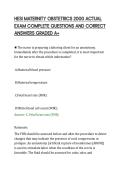 HESI MATERNITY OBSTETRICS 2000 ACTUAL EXAM COMPLETE QUESTIONS AND CORRECT ANSWERS GRADED A&period;pdf&NewLine;&NewLine;