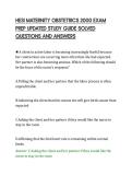 HESI MATERNITY OBSTETRICS 2000 EXAM PREP UPDATED STUDY GUIDE SOLVED QUESTIONS AND ANSWERS&period;pdf&NewLine;&NewLine;