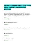 HESI MATH COMPREHENSIVE EXAM STUDY GUIDE COMPLETE QUESTIONS AND SOLUTIONS