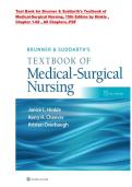 TEST BANK Brunner & SudTest Bank &ndash; Brunner & Suddarth's Textbook of Medical-Surgical Nursing by Hinkle&comma; Cheever&comma; Overbaughdarth's Textbook of Medical-Surgical Nursing Janice L Hinkle&comma; Kerry H&period; Cheever&comma; Kristen Overbaugh Revised Edition &vert; ISB