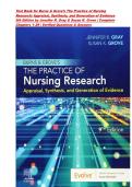 Test Bank for Burns & Grove&rsquo;s The Practice of Nursing&NewLine;Research&colon; Appraisal&comma; Synthesis&comma; and Generation of Evidence&NewLine;9th Edition by Jennifer R&period; Gray & Susan K&period; Grove &vert; ISBN-13&NewLine;978-032367317 &vert; Complete Chapters 1&ndash;29 &vert; Verified Questions & Answers 