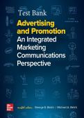 Test Bank Advertising and Promotion An Integrated Marketing Communications Perspective 12th Edition By George Belch&comma; Michael Belch