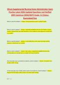 Illinois Supplemental Nursing Home Administrator Exam &NewLine;Practice Latest 2026 Updated Questions and Verified &NewLine;100&percnt; Solutions &lpar;2026&sol;2027&rpar; Grade&colon; A&plus;&vert;Status&colon; &NewLine;Guaranteed Pass 