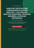 AANP FNP Certification Comprehensive Review 2026-2027 &vert; 350 Original Questions with Verified Answers & Detailed Rationales &vert; Latest Edition &vert; Graded A&plus;