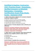 Construction & Landscape Irrigation &ndash; Certified Irrigation Contractor &lpar;CIC&rpar; Practice Exam &vert; Questions&comma; Verified Answers & Detailed Rationales &vert; 2026 Certification Exam Prep &vert; Irrigation Design&comma; Installation & Water Management