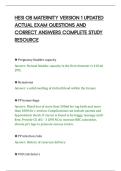 HESI OB MATERNITY VERSION 1 UPDATED ACTUAL EXAM QUESTIONS AND CORRECT ANSWERS COMPLETE STUDY RESOURCE&period;pdf&NewLine;&NewLine;
