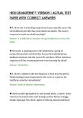 HESI OB MATERNITY VERSION 1 ACTUAL TEST PAPER WITH CORRECT ANSWERS&period;pdf&NewLine;&NewLine;
