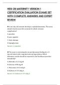 HESI OB MATERNITY VERSION 1 CERTIFICATION EVALUATION EXAMS SET WITH COMPLETE ANSWERS AND EXPERT REVIEW&period;pdf&NewLine;&NewLine;