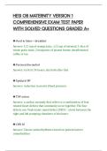 HESI OB MATERNITY VERSION 1 COMPREHENSIVE EXAM TEST PAPER WITH SOLVED QUESTIONS GRADED A&period;pdf&NewLine;&NewLine;