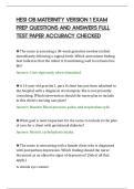 HESI OB MATERNITY VERSION 1 EXAM PREP QUESTIONS AND ANSWERS FULL TEST PAPER ACCURACY CHECKED&period;pdf&NewLine;&NewLine;