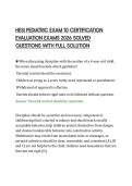 HESI PEDIATRIC EXAM 10 CERTIFICATION EVALUATION EXAMS 2026 SOLVED QUESTIONS WITH FULL SOLUTION&period;pdf&NewLine;&NewLine;