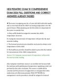 HESI PEDIATRIC EXAM 10 COMPREHENSIVE EXAM 2026 FULL QUESTIONS AND CORRECT ANSWERS ALREADY PASSED&period;pdf&NewLine;&NewLine;