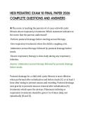 HESI PEDIATRIC EXAM 10 FINAL PAPER 2026 COMPLETE QUESTIONS AND ANSWERS&period;pdf&NewLine;&NewLine;