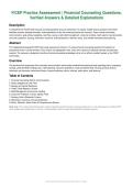FiCEP Practice Assessment &vert; Financial Counseling Questions&comma; Verified Answers & Rationales