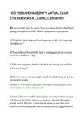 HESI PEDS AND MATERNITY ACTUAL EXAM TEST PAPER WITH CORRECT ANSWERS&period;pdf&NewLine;&NewLine;