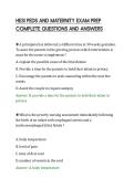 HESI PEDS AND MATERNITY EXAM PREP COMPLETE QUESTIONS AND ANSWERS&period;pdf&NewLine;&NewLine;