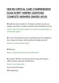 HESI RN CRITICAL CARE COMPREHENSIVE EXAM SCRIPT VERIFIED QUESTIONS COMPLETE ANSWERS GRADED APLUS&period;pdf&NewLine;&NewLine;