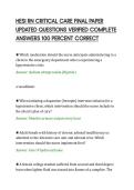 HESI RN CRITICAL CARE FINAL PAPER UPDATED QUESTIONS VERIFIED COMPLETE ANSWERS 100 PERCENT CORRECT&period;pdf&NewLine;&NewLine;