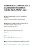HESI RN CRITICAL CARE UPDATED ACTUAL EXAM QUESTIONS AND CORRECT ANSWERS COMPLETE STUDY GUIDE&period;pdf&NewLine;&NewLine;