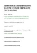 HESI RN CRITICAL CARE V2 CERTIFICATION EVALUATION COMPLETE QUESTIONS WITH VERIFIED SOLUTIONS&period;pdf&NewLine;&NewLine;