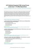 ATI Medical-Surgical CMS Actual Exam &ndash; Assessment Technologies Institute &lpar;ATI&rpar; &ndash; 2026&sol;2027 Academic Year &ndash; Verified Questions and Answers