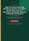 AANP FNP Endocrine and Metabolic Review 2026-2027 &vert; 350 Practice Questions with Verified Answers & Detailed Rationales &vert; Latest FNP Board Exam Prep
