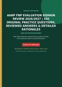 AANP FNP Certification Exam 2026-2027 &vert; 350 Practice Questions with Verified Answers and Detailed Rationales &vert; Latest Edition &vert; Graded A&plus;