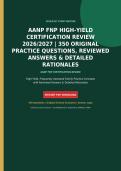 AANP FNP High-Yield Certification Review 2026-2027 &vert; 350 Practice Questions with Verified Answers and Detailed Rationales &vert; Latest Edition &vert; Graded A&plus;