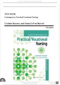 Test Bank - Contemporary Practical&sol;Vocational Nursing&comma; 9th Edition &lpar;Kurzen&comma; 2021&rpar;&comma; Chapter 1-16 &vert; All Chapters