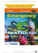 TEST BANK FOR Emergency Care and Transportation of the Sick and Injured&comma; 12th edition by Aaos ISBN&colon;978-1284234138 COMPLETE GUIDE ALL CHAPTERS COVERED