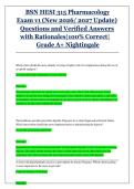 BSN HESI 315 Pharmacology Exam V1 &vert; Questions & Verified Answers with Rationales &vert; New 2026&sol;2027 Update &vert; Nightingale College