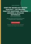 AANP FNP Neurology Review 2026-2027 &vert; 350 Original Practice Questions with Verified Answers & Detailed Rationales &vert; Latest Edition &vert; Graded A&plus;