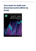 Test Bank for Audit and Assurance&comma; 2nd Edition by Leung &vert; Questions & Answers &vert; Complete Exam Prep