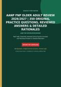 AANP FNP Older Adult Review 2026-2027 &vert; 350 Original Practice Questions with Verified Answers & Detailed Rationales &vert; Latest Edition &vert; Graded A&plus;