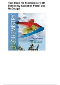 Test Bank for Biochemistry 9th Edition by Campbell&comma; Farrell & McDougal &vert; Complete Questions & Answers &vert; Exam Prep
