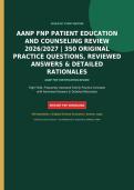 AANP FNP Patient Education and Counseling Review 2026-2027 &vert; 350 Original Practice Questions with Verified Answers & Detailed Rationales &vert; Latest Edition &vert; Graded A&plus;