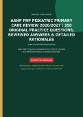 AANP FNP Pediatric Primary Care Review 2026-2027 &vert; 350 Original Practice Questions with Verified Answers & Detailed Rationales &vert; Latest Exam Prep &vert; Graded A&plus;
