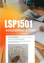 LSP1501 Assignment 6 Semester 2 2026 - Due 5 October 2026